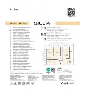 Корекційні жіночі колготки giulia active 40 den xxl 6