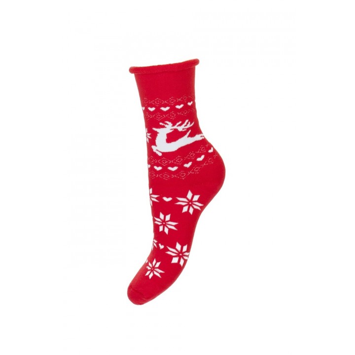 Жіночі гладкі шкарпетки новорічні махрові Milena 0118.002 37-41