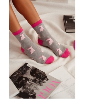 Жіночі гладкі шкарпетки milena kroliki 0200.153 37-41