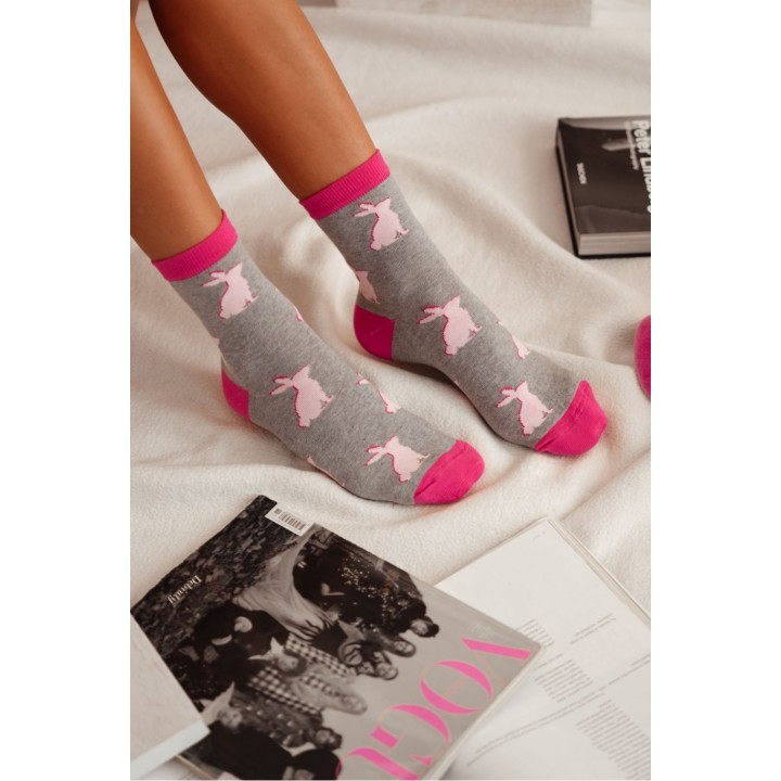 Жіночі гладкі шкарпетки milena kroliki 0200.153 37-41