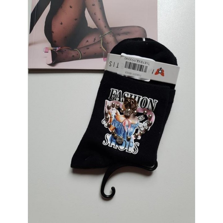 Жіночі гладкі шкарпетки з аплікацією Magnetis one size