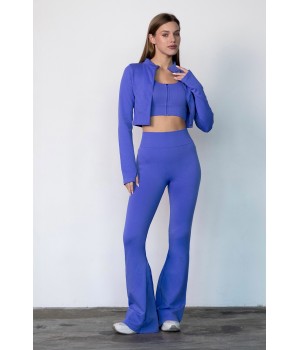 Легінси жіночі кльош Flexit Faboluose, розширення від коліна, еластичний трикотаж cobalt blue L