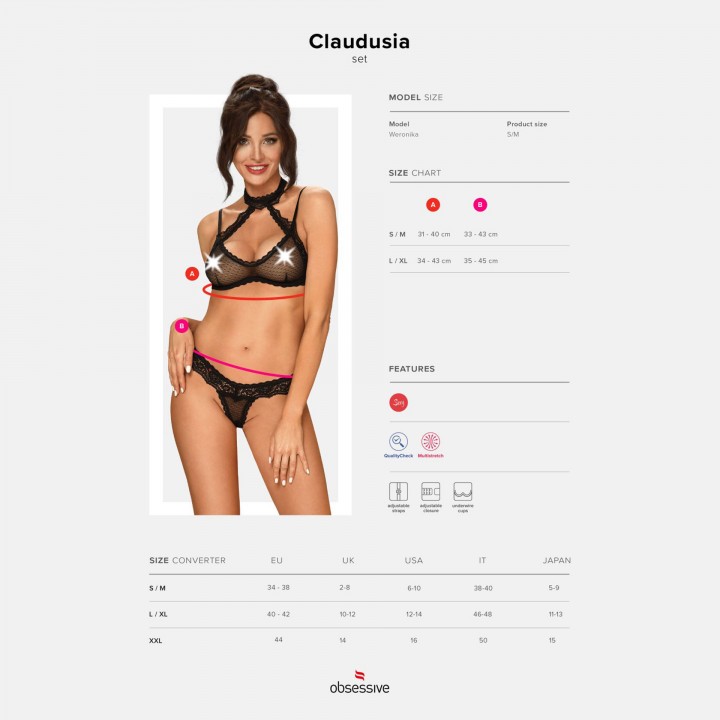 Жіночий комплект Obsessive Claudusia set L/XL