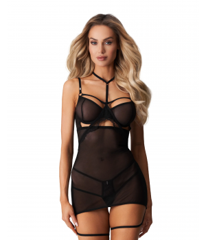 Сорочка obsessive Arrowel Black koszulka S/M