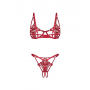 Комплект obsessive Luise Sublim Red komplet 2-cz otwarty L/XL