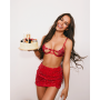 Комплект obsessive Luise Sublim Red komplet 2-cz otwarty L/XL