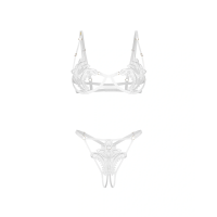 Комплект obsessive Luise Sublim White komplet 2-cz otwarty L/XL