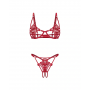 Комплект obsessive Luise Sublim Red komplet 2-cz otwarty S/M