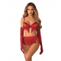 Комплект obsessive Rossay Red komplet 4-częściowy otwarty L/XL