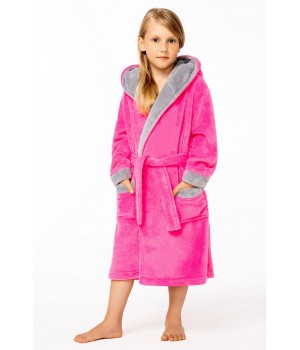 БАННЫЙ ХАЛАТ ENVIE DELFINO 122-128 фуксия-серый