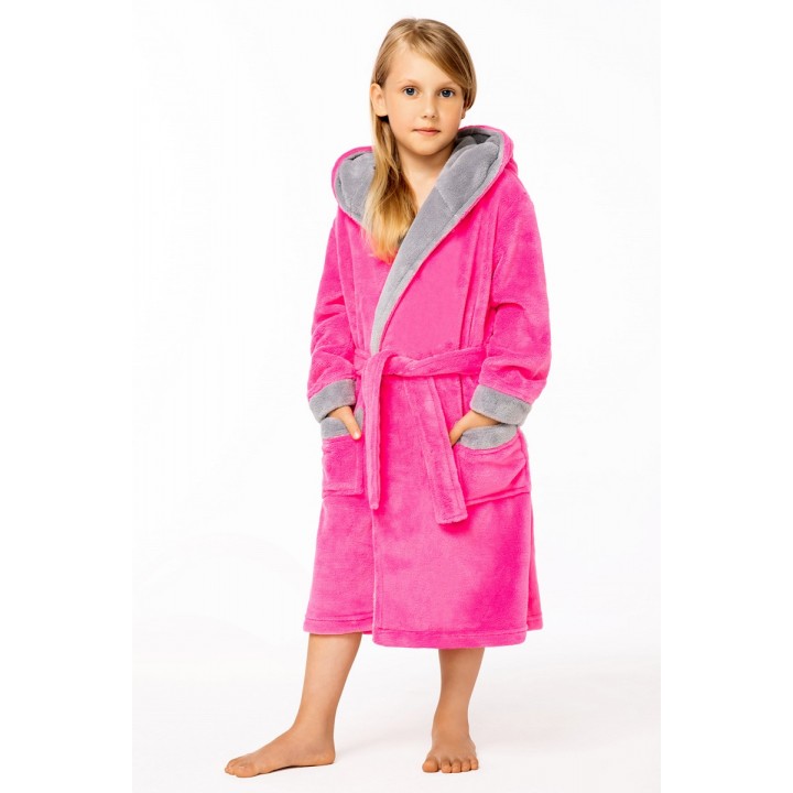 БАННЫЙ ХАЛАТ ENVIE DELFINO 110-116 фуксия-серый