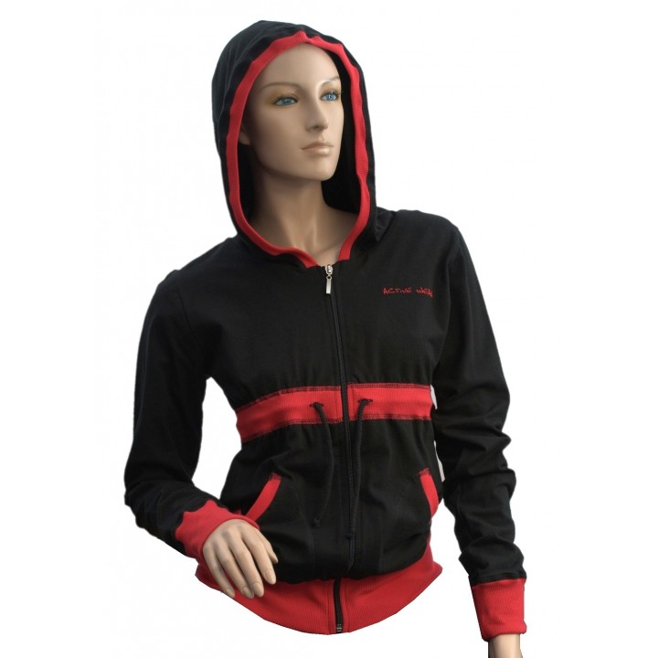 BLUZA ACTIVE WEAR DANCE 38 czarny - czerwony