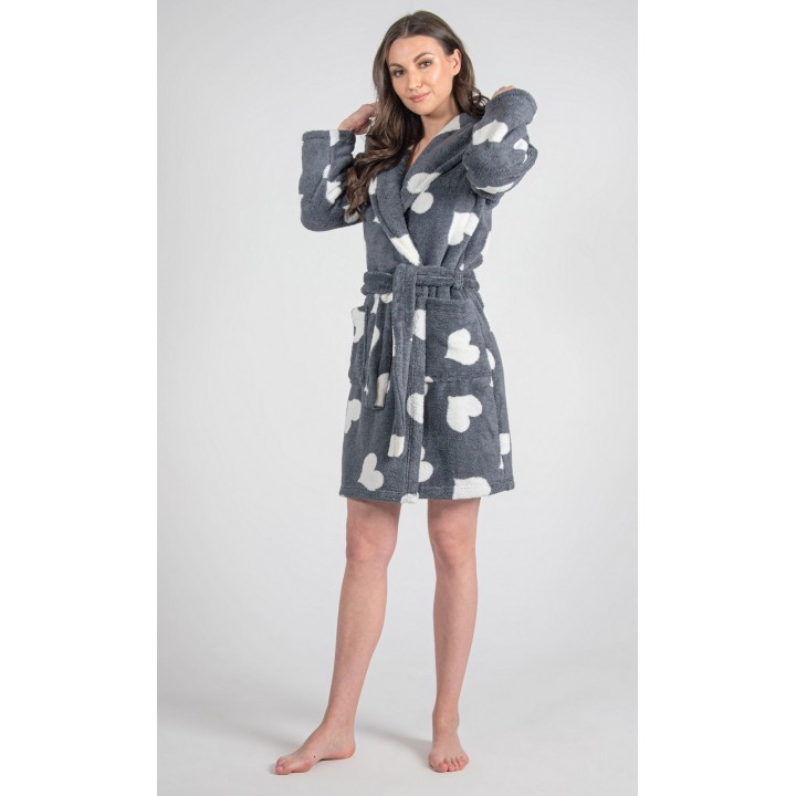 DE LAFENSE BATHROBE 671 HEARTS S графит