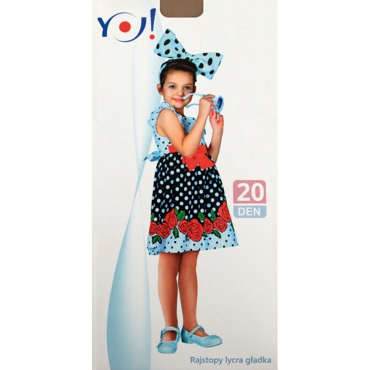 Гладкие колготки YO! RA-42 20 ден 152-158 бежевые