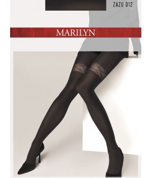 Колготки 3/4 розміру MARILYN ZAZU D12 чорного кольору