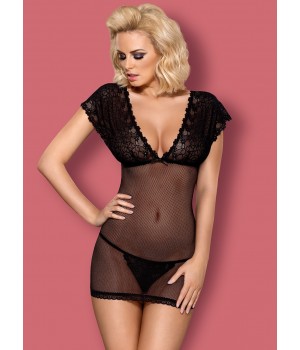 Комплект obsessive 821-CHE-1 chemise & thong S/M