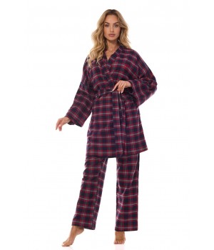 PIŻAMA L&L DAMSKA 2475 ROXY GRANAT /XL