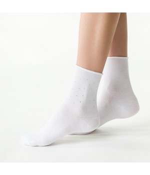 Носки Steven 066 Comet с аппликацией, белые, 35/37