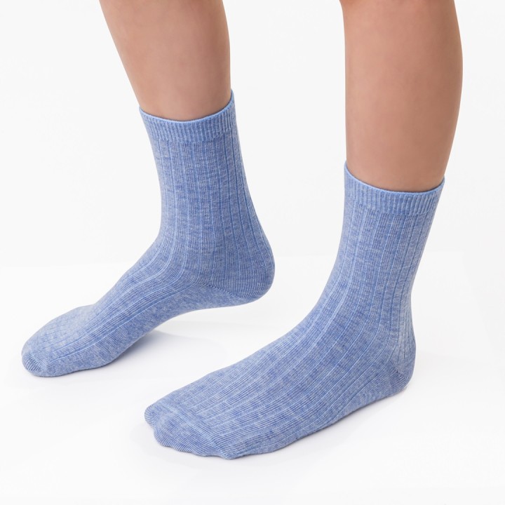 Дитячі шкарпетки STEVEN 187 гладкі, меланжеві/сині, 29-31