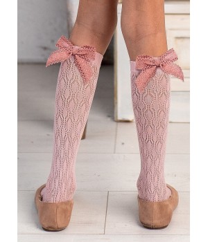 PODKOLANÓWKI KNITTEX LACEY AŻUROWE COTTON-CANDY 18-22