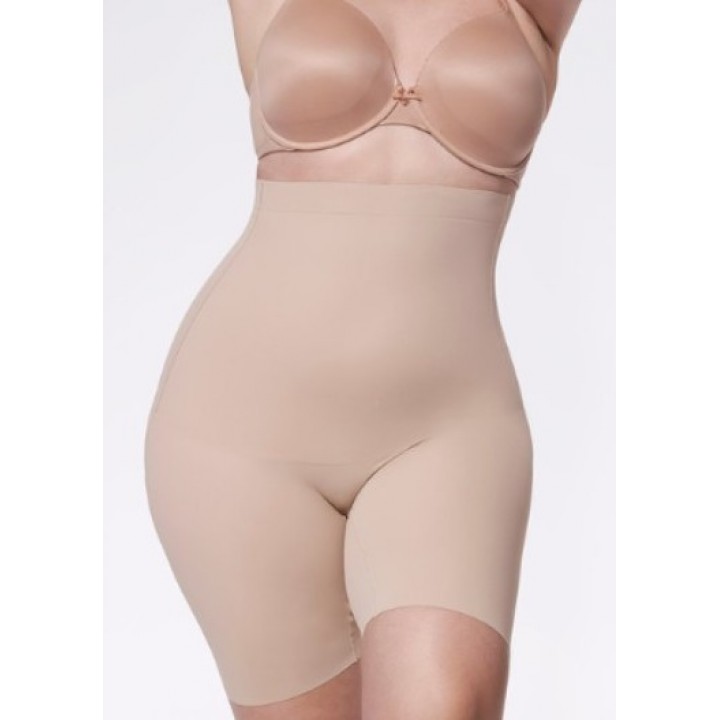 JULIMEX 269 Базовые бежевые бермуды с высокой талией /M