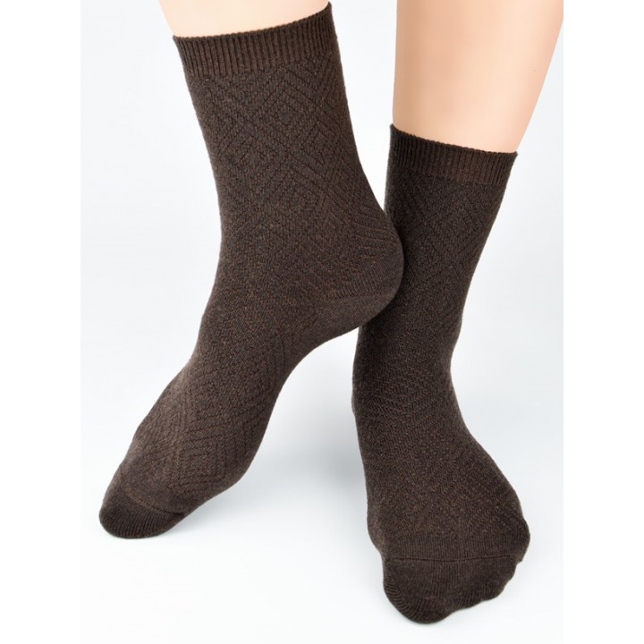 Носки NOVITI SB141-W-02 РОМБ КОРИЧНЕВЫЕ 36-41