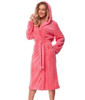 ЖІНОЧИЙ ХАЛАТ L&L 2309 СВІТЛИЙ КОРАЛОВИЙ /XXL