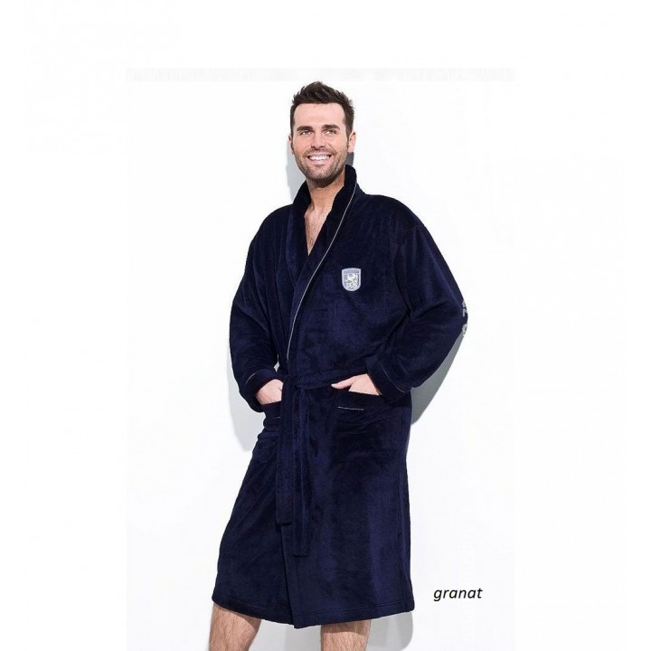 Мужской халат L&L Borys Navy XL темно-синий