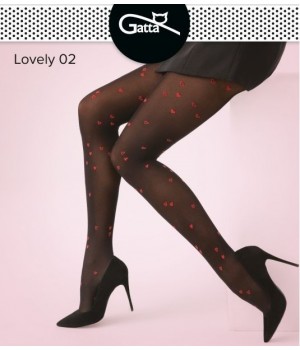 КОЛГОТКИ GATTA LOVELY 50 WZ 02 4 чорно-червоні