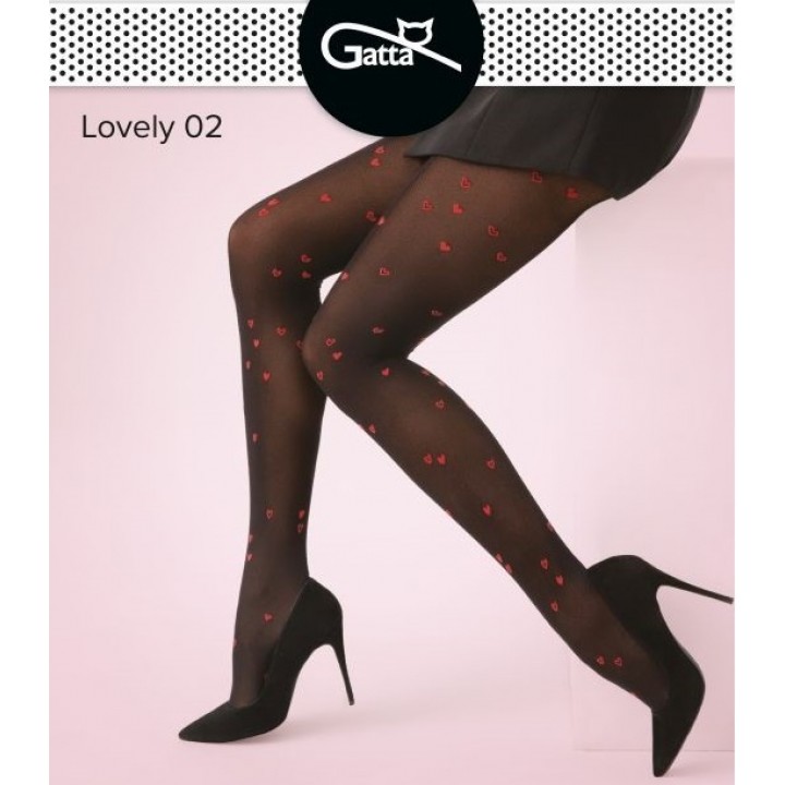 КОЛГОТКИ GATTA LOVELY 50 WZ 02 4 чорно-червоні