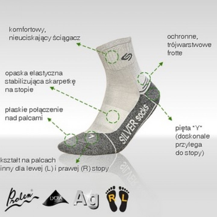 Чоловічі шкарпетки WOLA SPORTIVE AG+ товщина 45-47 білі