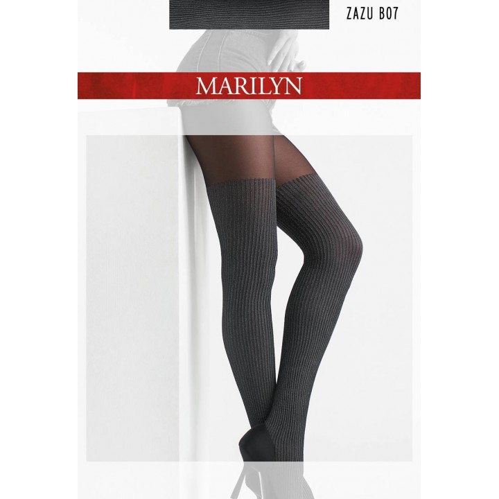 Колготки MARILYN ZAZU B07 3/4 чорно-сріблясті