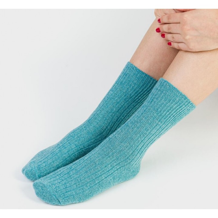 ЖІНОЧІ ВОВНЯНІ ШКАРПЕТКИ STEVEN 093 35-37 бірюзового кольору
