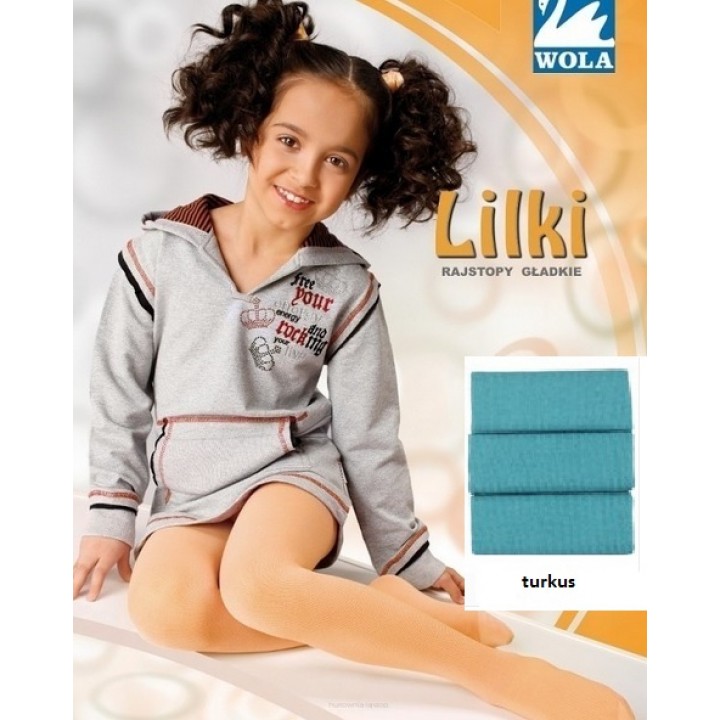 КОЛГОТКИ WOLA LILKI 140-146 бирюзовые