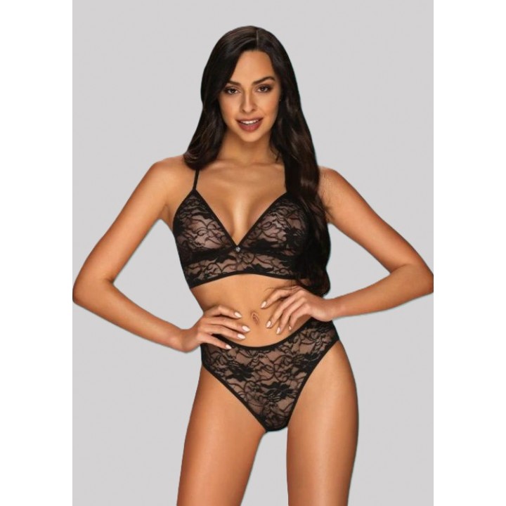 Комплект із 2 предметів Obsessive Kokietta, розмір S/M, чорний