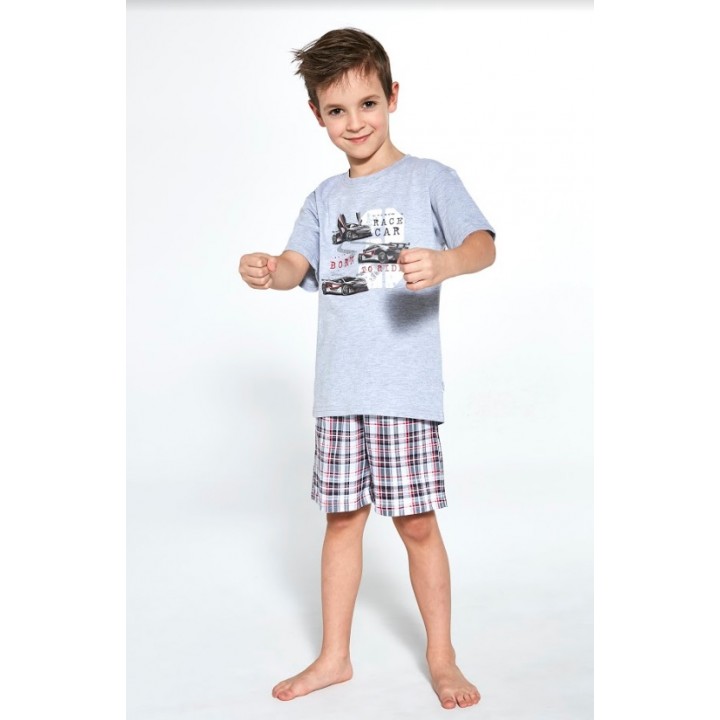 CORNETTE CHŁ 790/97 RACE CAR 134-140 melange pajamas - grey