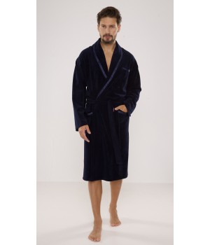 DE LAFENSE BATHROBE 666 RONALDO M navy blue