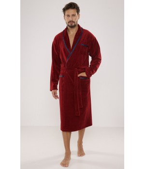 DE LAFENSE 666 RONALDO M burgundy bathrobe