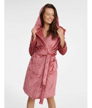 Глянцевий халат HENDERSON LADIES 41066, рожевий, розмір L/XL