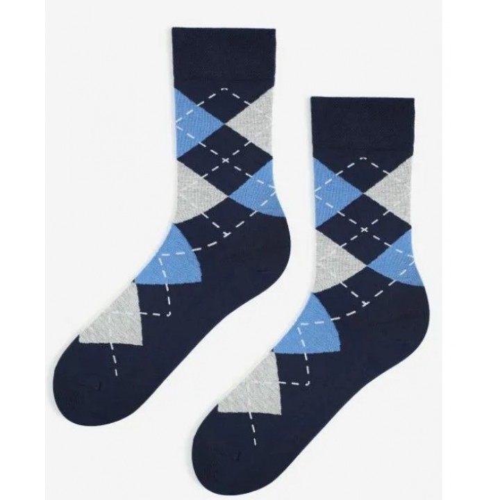Чоловічі шкарпетки-ромби MARILYN 41-45 синього кольору