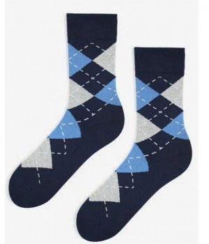Чоловічі шкарпетки-ромби MARILYN 41-45 синього кольору