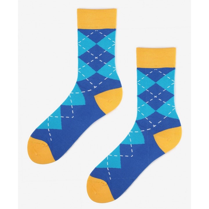 Мужские носки MARILYN с ромбами 41-45 оранжево-синие
