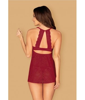 KOMPLET OBSESSIVE IVETTA BABYDOLL I STRINGI L/XL czerwony