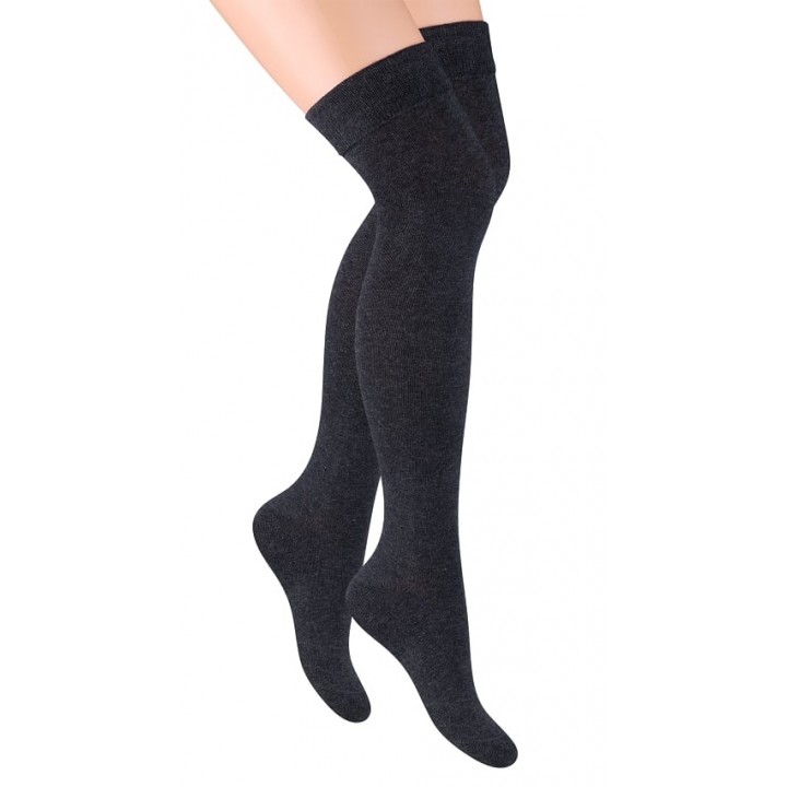 ШКАРПЕТКИ STEVEN 076 ДО КОЛІН 38-40 меланж - темно-графітові