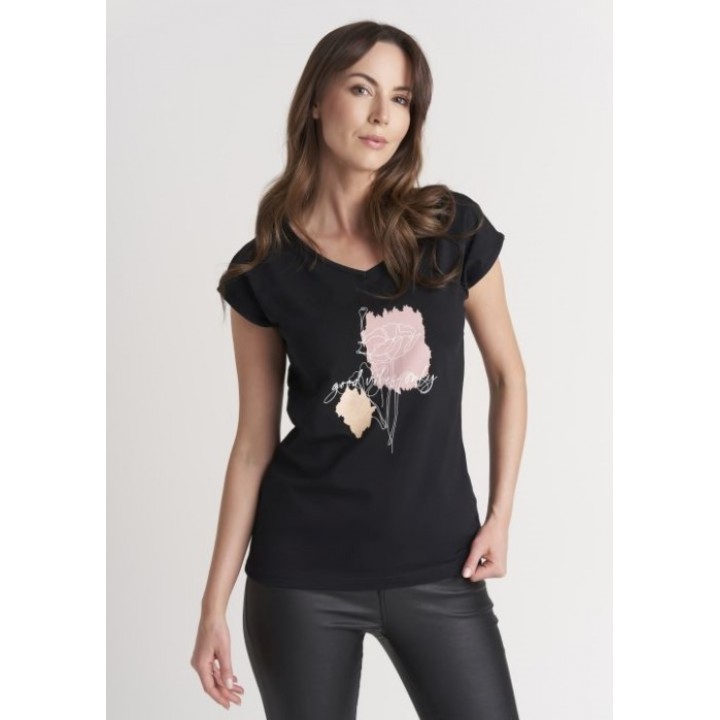 Футболка GATTA с принтом 01, черная /S