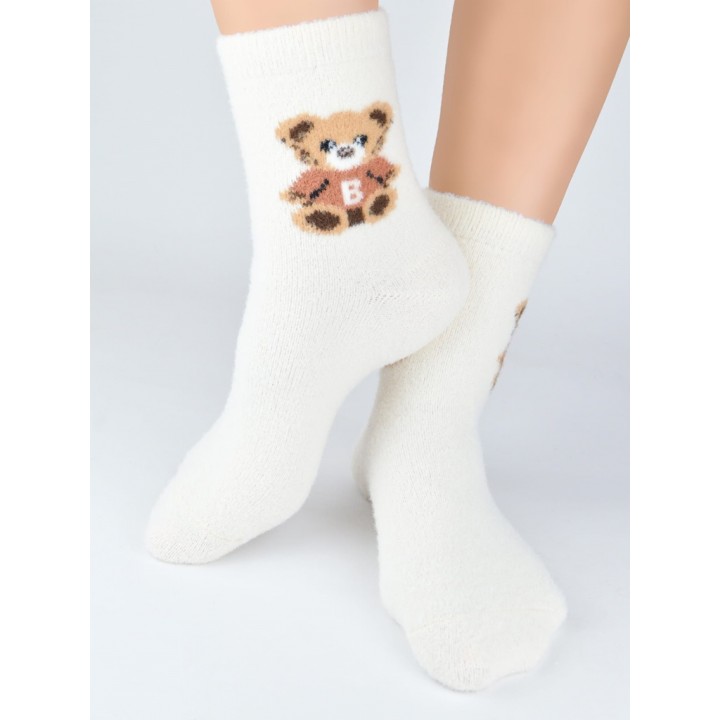 NOVITI SP014-W-01 НОСКИ TEDDY BEAR ЭКРУ 36-41