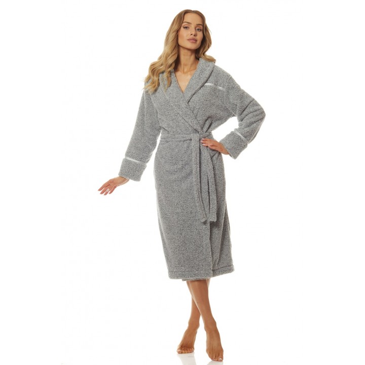 ЖІНОЧИЙ ХАЛАТ L&L 2084 АТЛАСОВИЙ L меланж