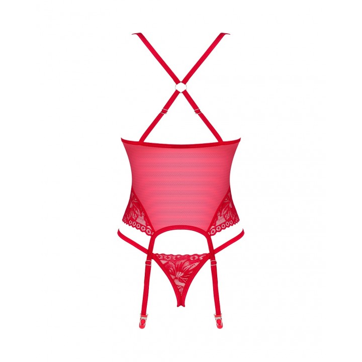 GORSET OBSESSIVE LACELOVE XS/S czerwony