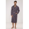 DE LAFENSE 803 TERRY XL BATHROBE gray-checked