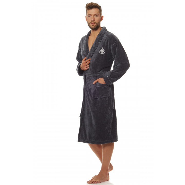 ЧОЛОВІЧИЙ ХАЛАТ L&L 2114 МОРСКИЙ XL графітовий